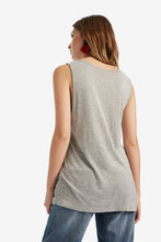 Load image into Gallery viewer, Sleeveless printed and embroidered T-shirt