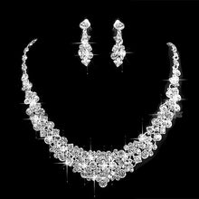 Load image into Gallery viewer, Luxury Jewelry Pearl Necklace Earing Set Crystal Zircon Wedding Bridal Jewelry Sets For Women  Bijoux Mariage Zestaw Bizuterii