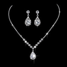 Load image into Gallery viewer, Luxury Jewelry Pearl Necklace Earing Set Crystal Zircon Wedding Bridal Jewelry Sets For Women  Bijoux Mariage Zestaw Bizuterii