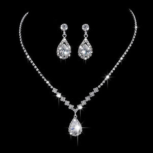 Luxury Jewelry Pearl Necklace Earing Set Crystal Zircon Wedding Bridal Jewelry Sets For Women  Bijoux Mariage Zestaw Bizuterii